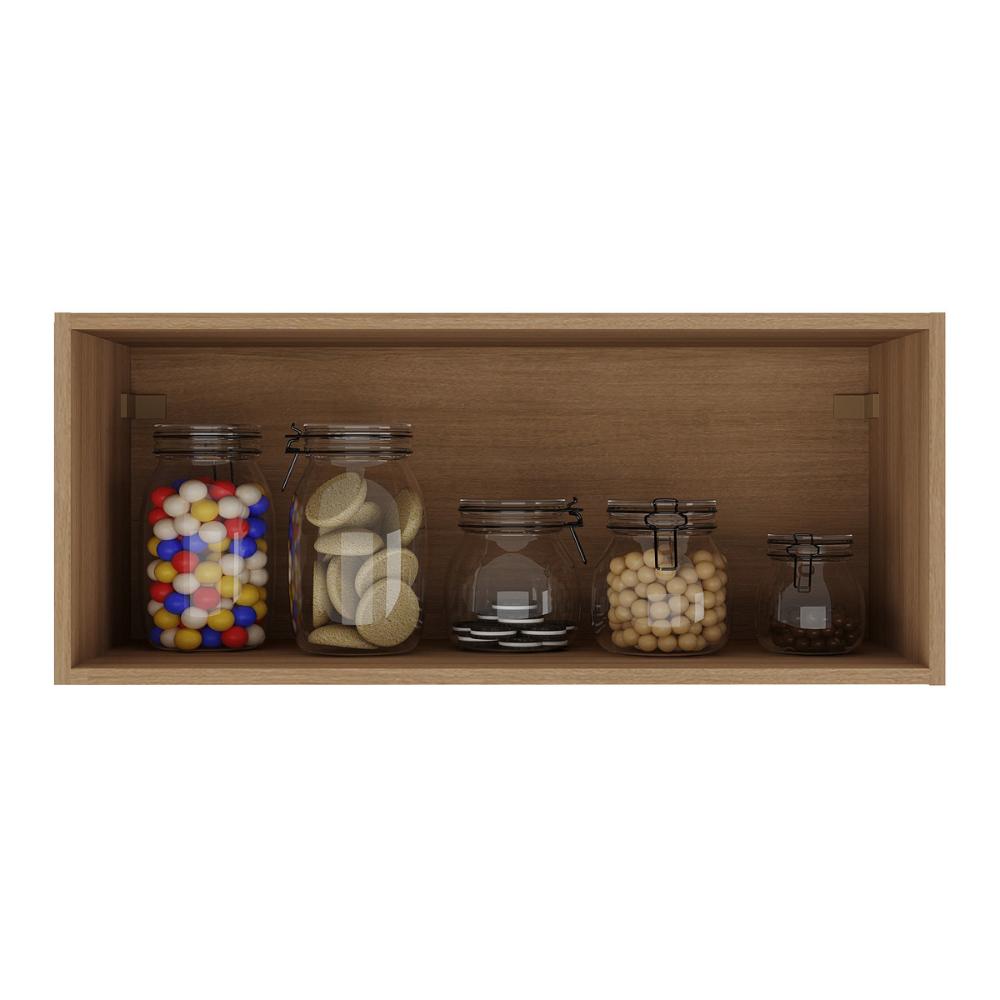 Armário Aéreo 80cm com 1 Porta Basculante Paris Multimóveis MP2187 Rustic/Branco