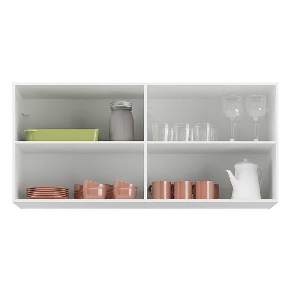 Armário Aéreo Cozinha 120 cm 2 Portas Veneza GW Multimóveis Branco