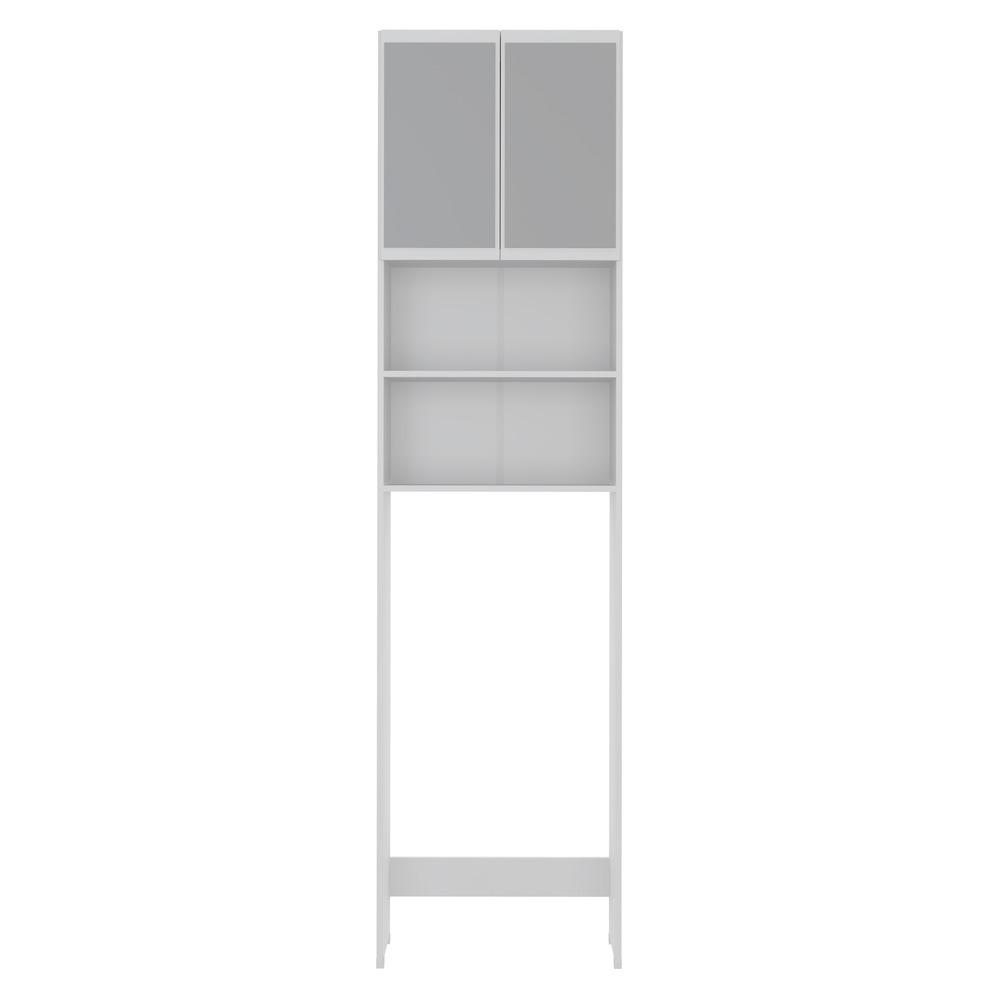 Armário Banheiro p/ Vaso Sanitário com 2 portas e espelho Aspen Plus Multimóveis Branco