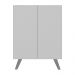 Armário Cômoda Infantil 2 Portas Retrô Multimóveis MP4231 Branco/Cinza