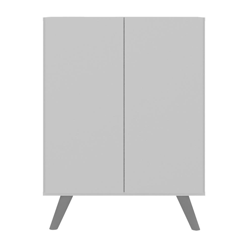 Armário Cômoda Infantil 2 Portas Retrô Multimóveis MP4231 Branco/Cinza