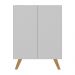 Armário Cômoda Infantil 2 Portas Retrô Multimóveis MP4231 Branco/Natural