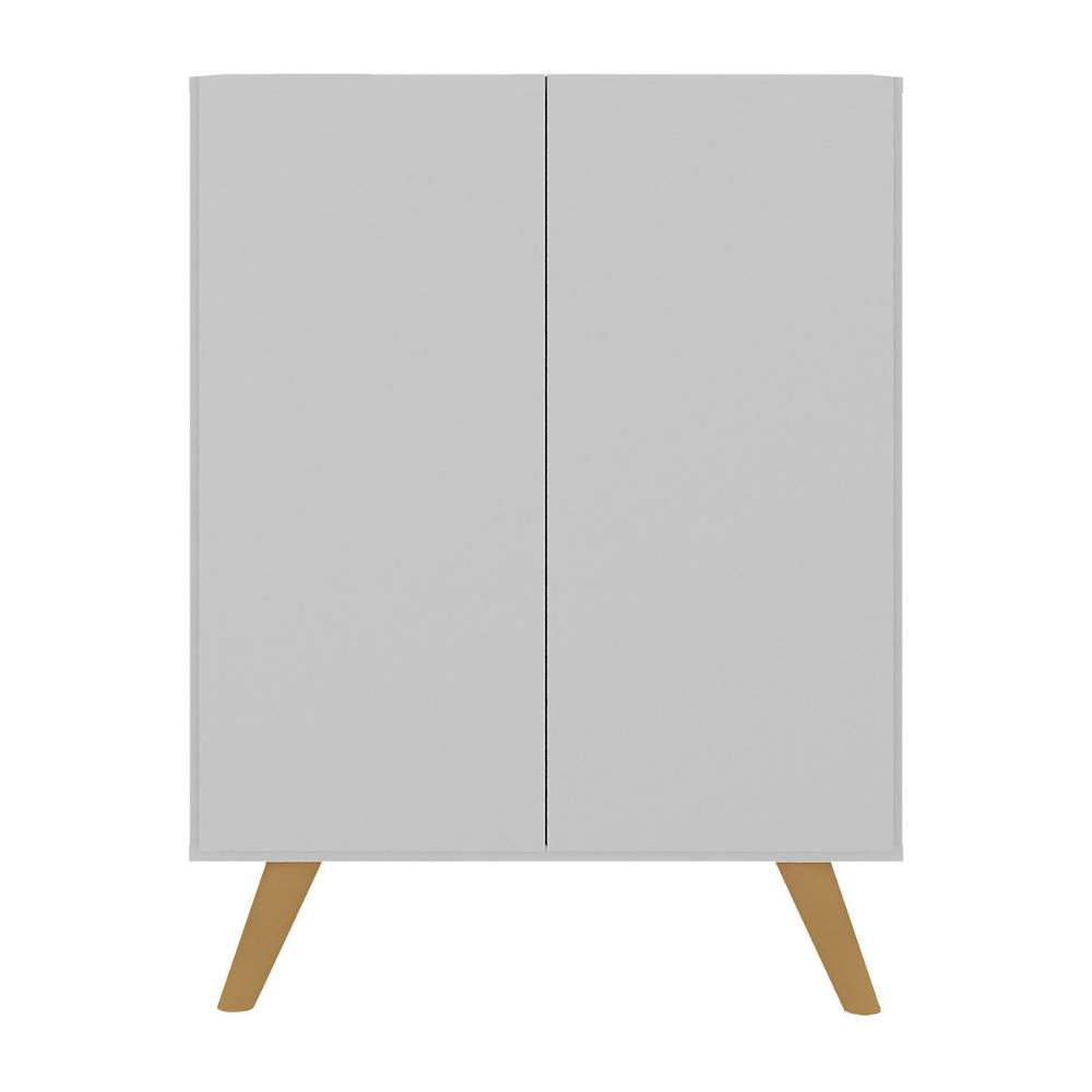 Armário Cômoda Infantil 2 Portas Retrô Multimóveis MP4231 Branco/Natural