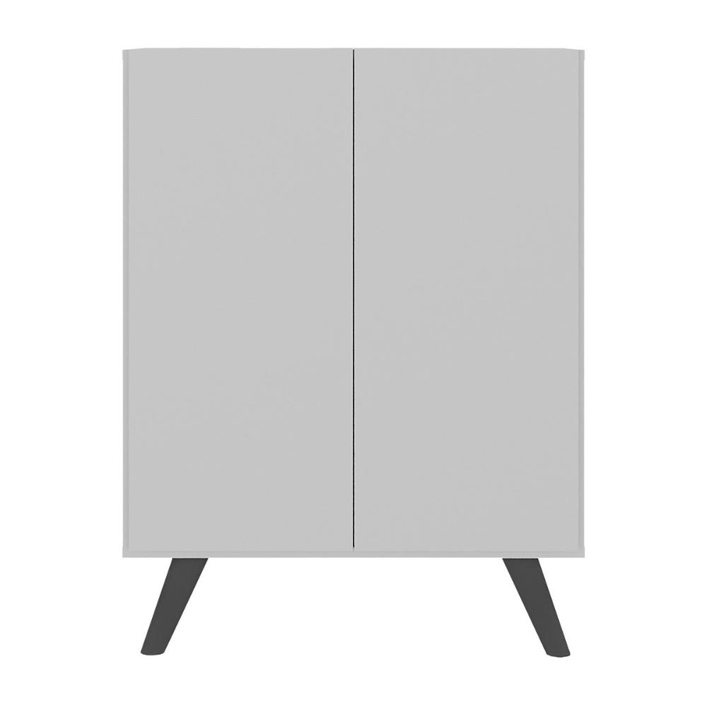 Armário Cômoda Infantil 2 Portas Retrô Multimóveis MP4231 Branco/Preto