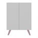 Armário Cômoda Infantil 2 Portas Retrô Multimóveis MP4231 Branco/Rosa