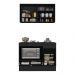 Armário Cozinha Modulada Compacta 105cm com Balcão para Cooktop e Rodapé Veneza Multimóveis MP2294 Preto/Dourado