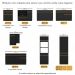 Armário Cozinha Modulada Compacta 105cm com Balcão para Cooktop e Rodapé Veneza Multimóveis MP2294 Preto/Dourado