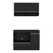 Armário Cozinha Modulada Compacta 105cm com Balcão para Cooktop e Rodapé Veneza Multimóveis MP2294 Preto/Dourado
