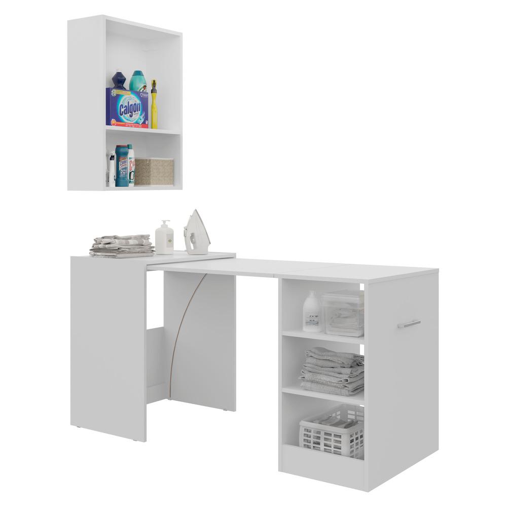 Armário Lavanderia 2 Portas com Mesa Dobrável Ibiza Multimóveis Branco