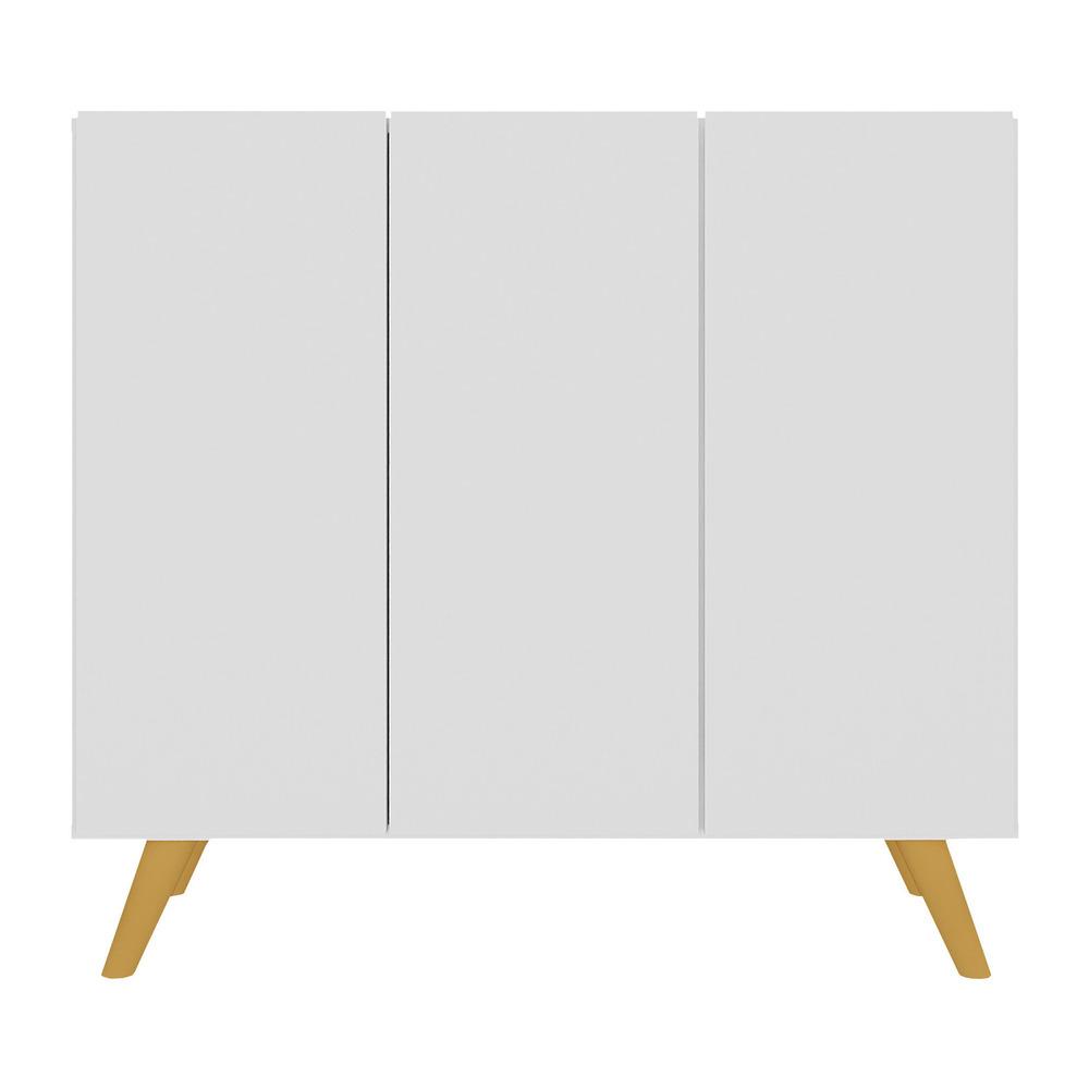 Armário Lavanderia Retrô com 3 Portas 90 cm Multimóveis MP5033 Branco/Natural
