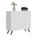 Armário Lavanderia Retrô com 3 Portas 90 cm Multimóveis MP5033 Branco/Preto