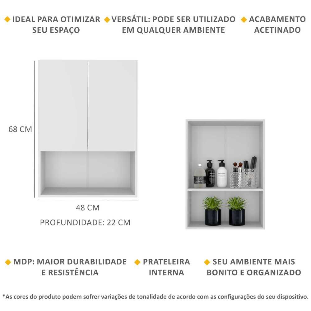 Armário Lavanderia com 2 Portas Multimóveis Ibiza FG5004 Branco
