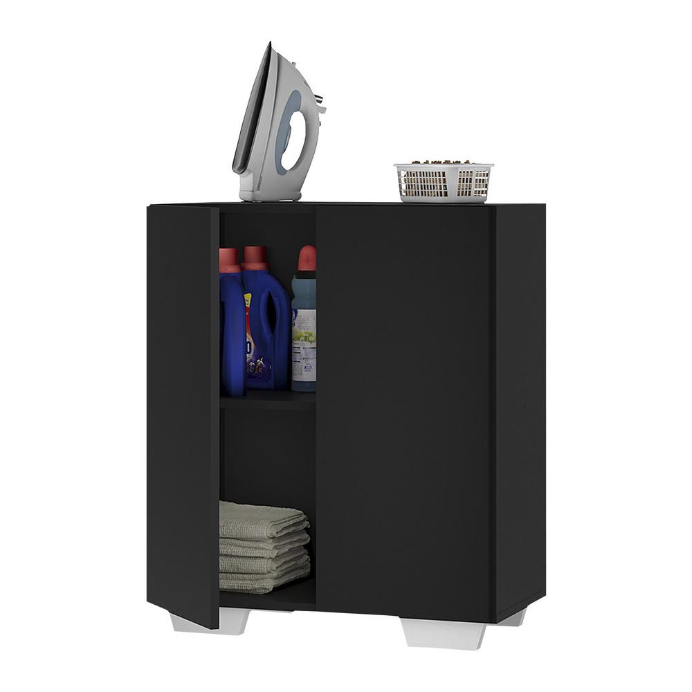Armário Lavanderia com 2 Portas Multimóveis MP5023 Preto/Branco