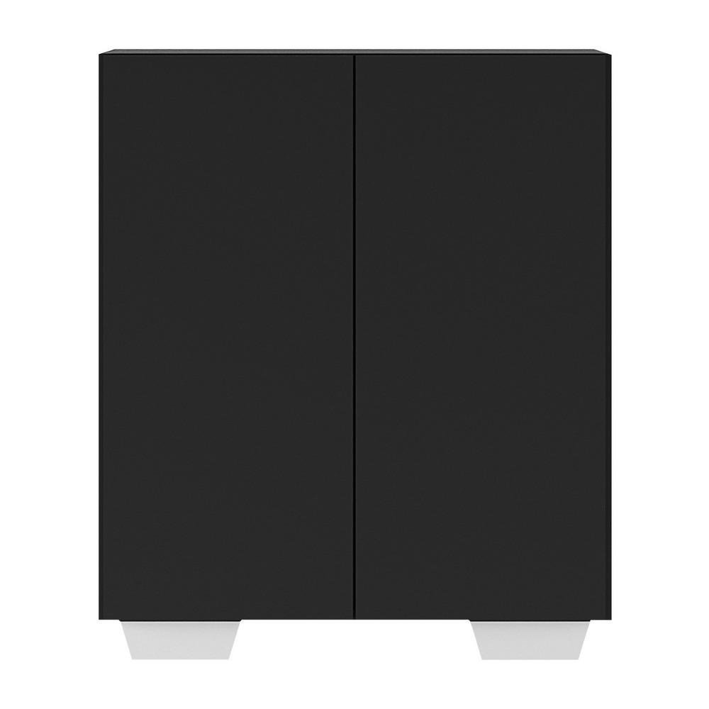 Armário Lavanderia com 2 Portas Multimóveis MP5023 Preto/Branco