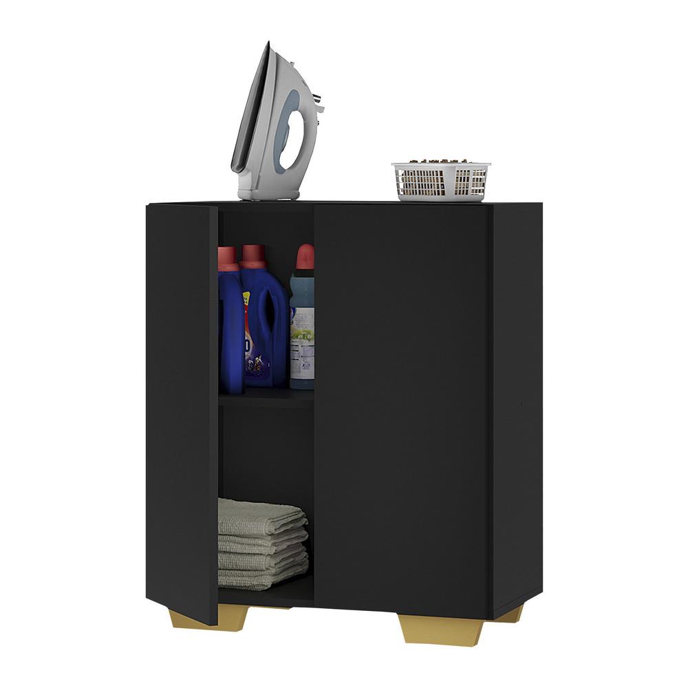 Armário Lavanderia com 2 Portas Multimóveis MP5023 Preto/Natural