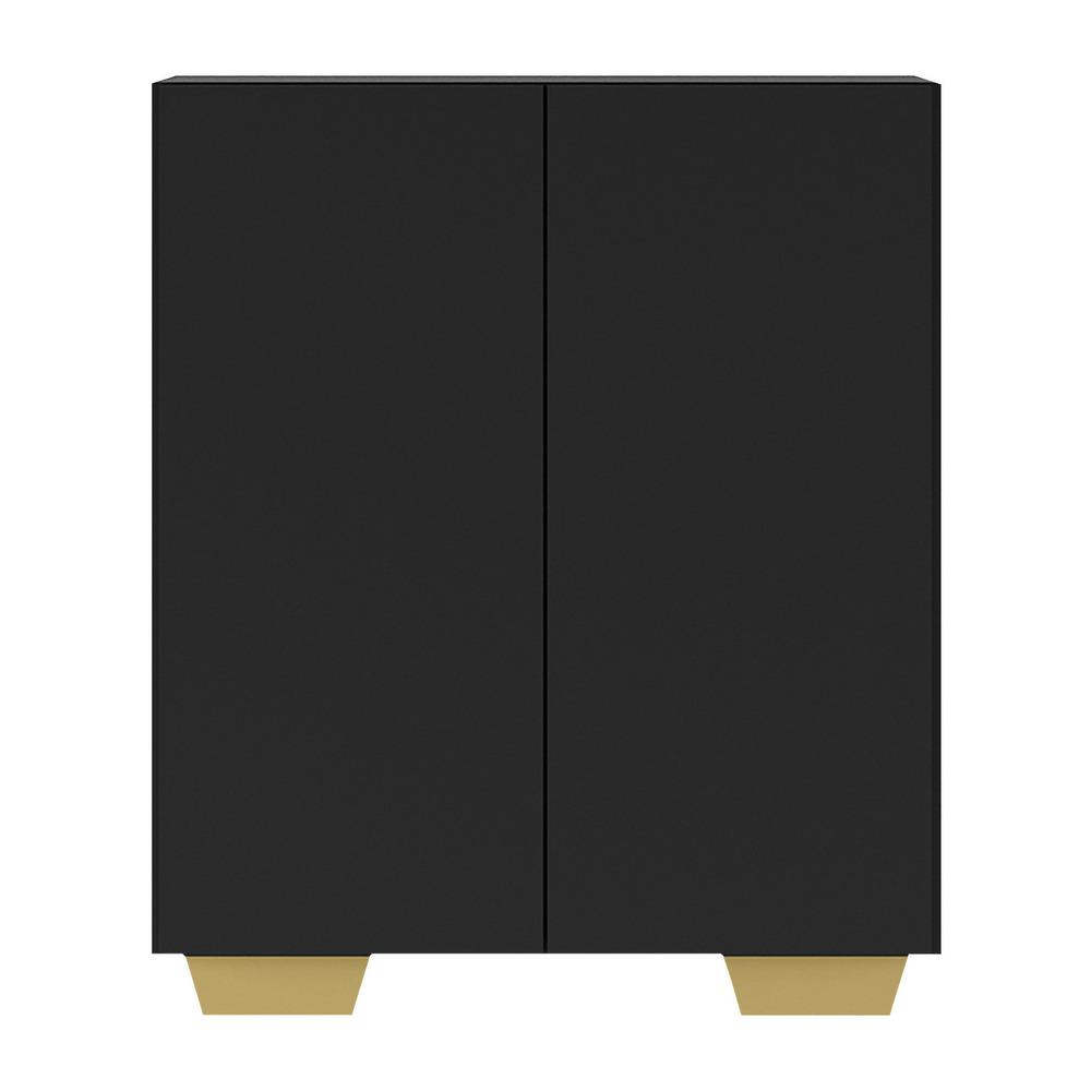 Armário Lavanderia com 2 Portas Multimóveis MP5023 Preto/Natural