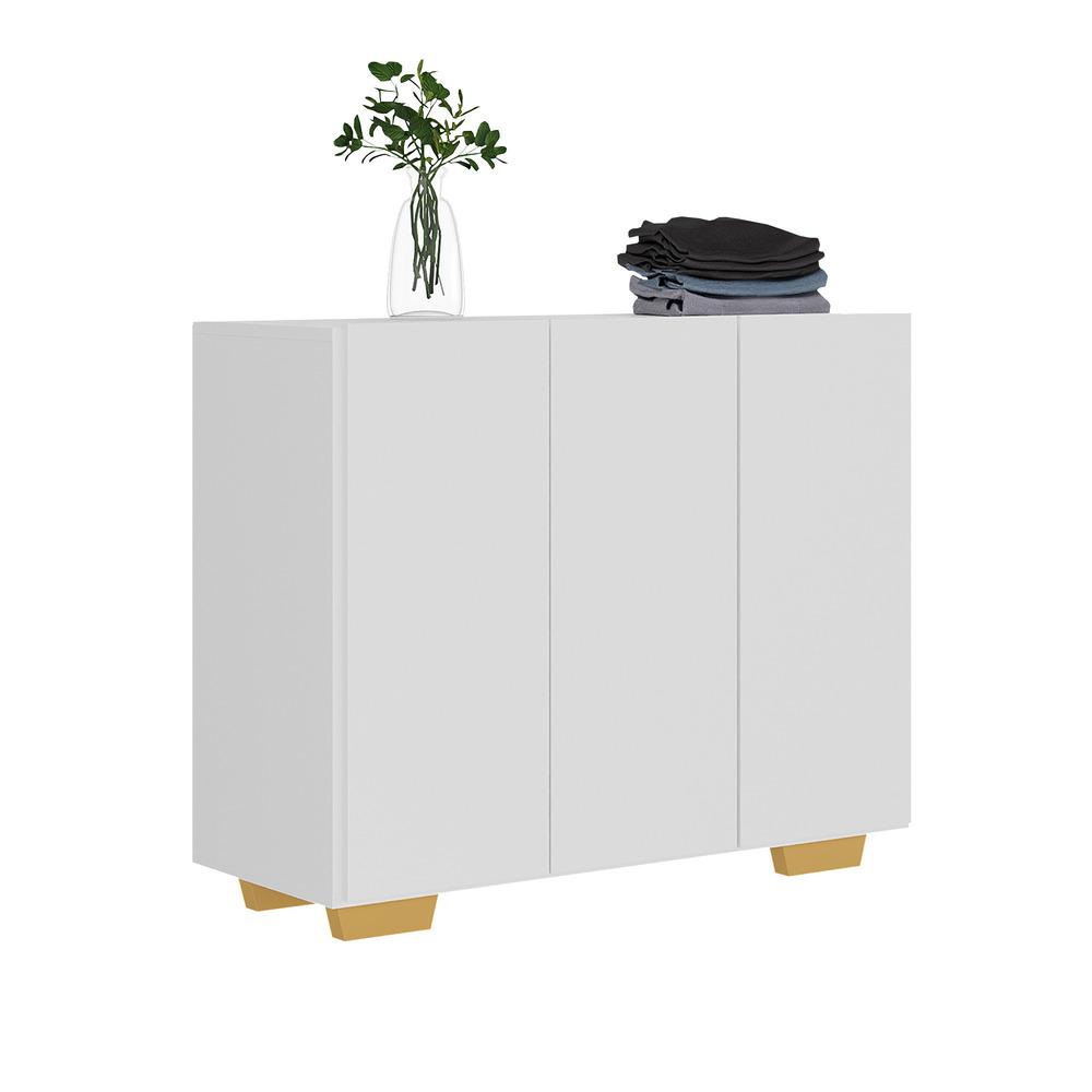 Armário Lavanderia com 3 Portas 90 cm Multimóveis MP5034 Branco/Natural