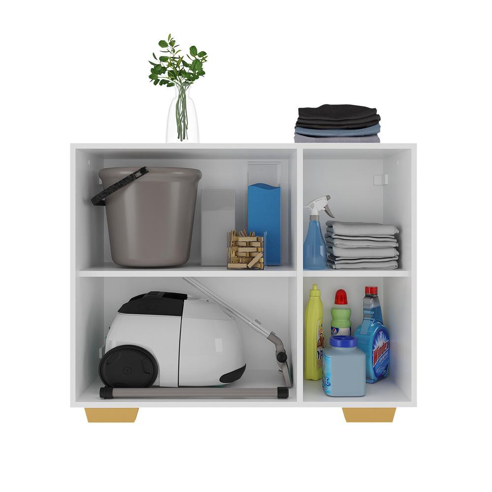 Armário Lavanderia com 3 Portas 90 cm Multimóveis MP5034 Branco/Natural