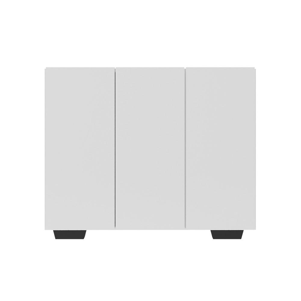 Armário Lavanderia com 3 Portas 90 cm Multimóveis MP5034 Branco/Preto