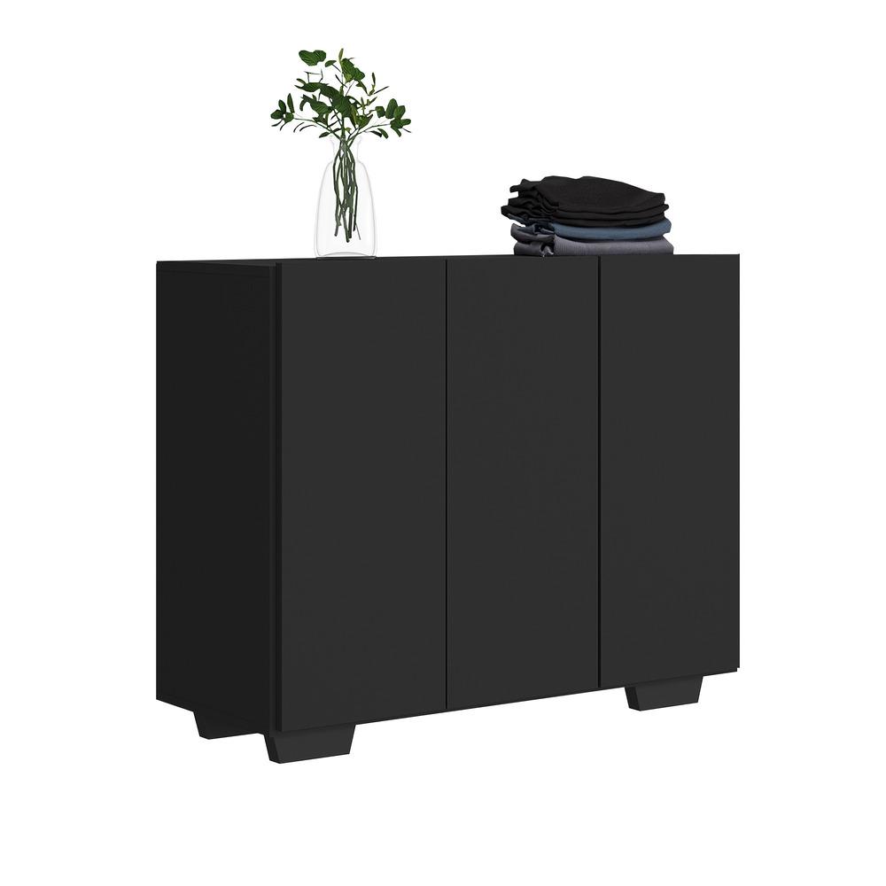 Armário Lavanderia com 3 Portas 90 cm Multimóveis MP5034 Preto