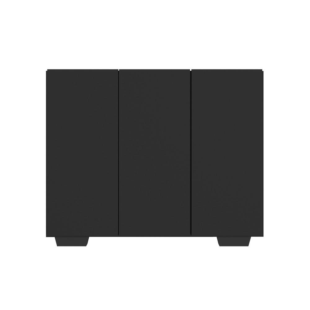 Armário Lavanderia com 3 Portas 90 cm Multimóveis MP5034 Preto