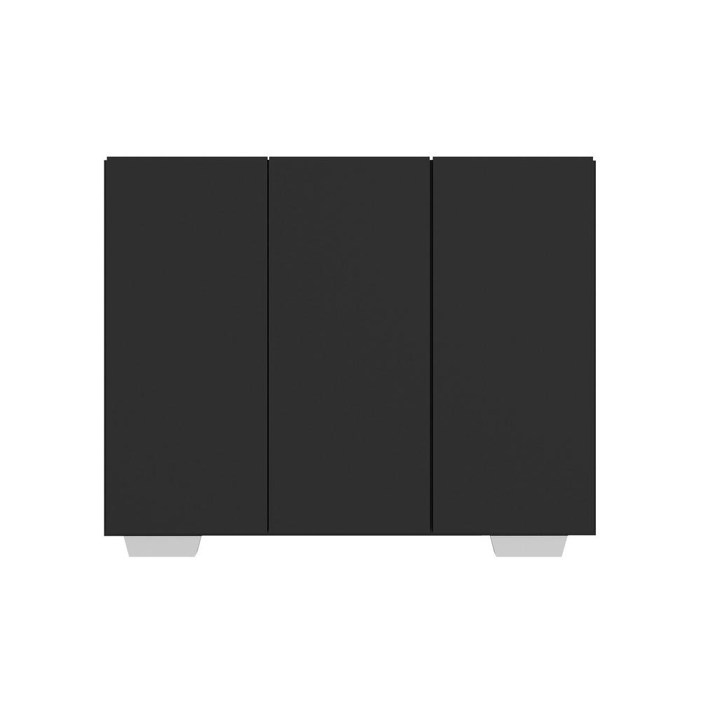 Armário Lavanderia com 3 Portas 90 cm Multimóveis MP5034 Preto/Branco