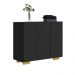 Armário Lavanderia com 3 Portas 90 cm Multimóveis MP5034 Preto/Natural