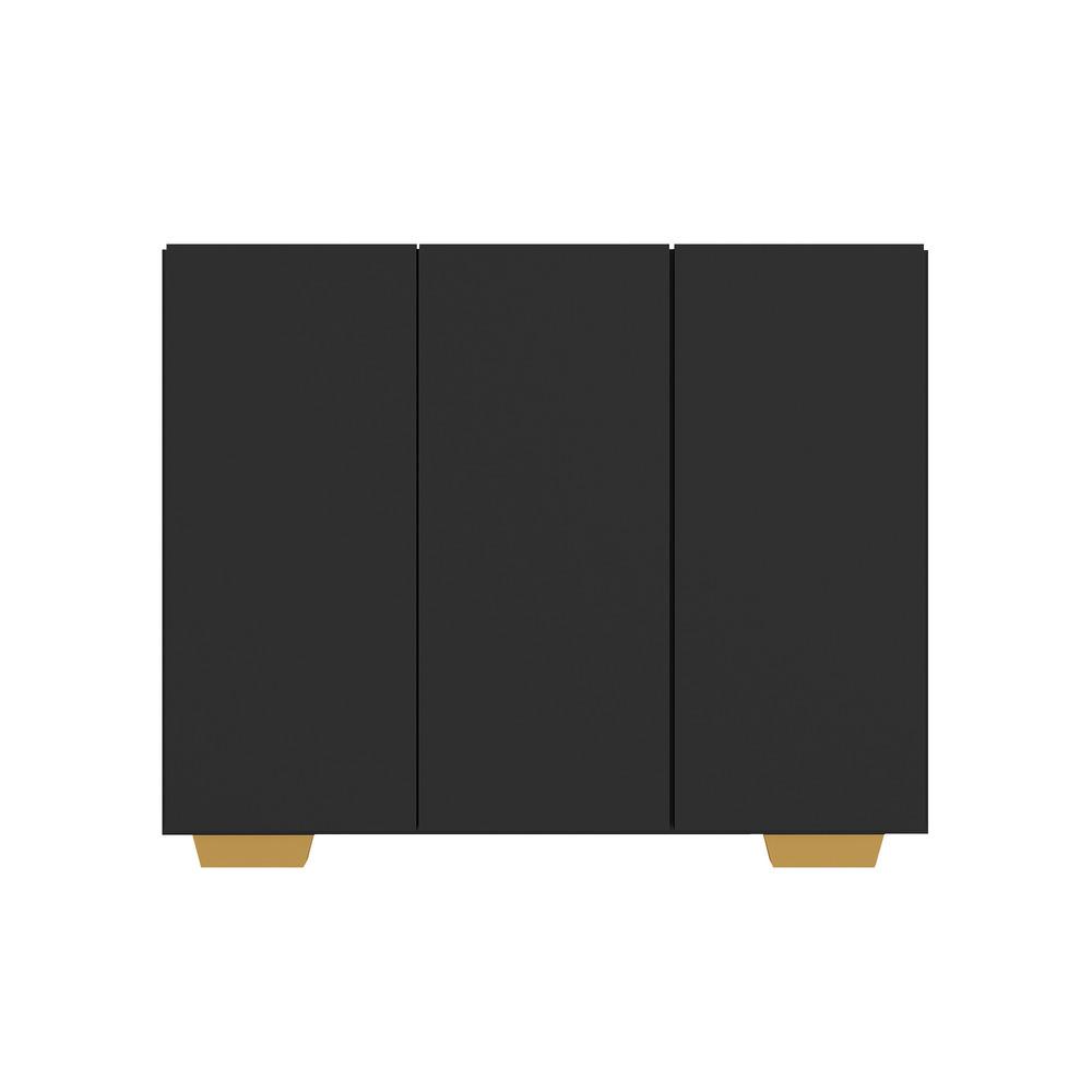 Armário Lavanderia com 3 Portas 90 cm Multimóveis MP5034 Preto/Natural
