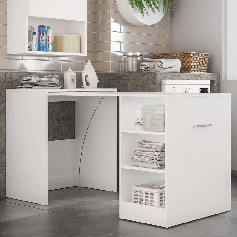 Armário Lavanderia/Mesa Dobrável Multimóveis Ibiza FG5003 Branco
