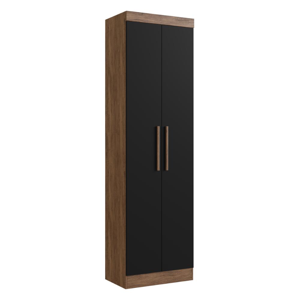 Armário Multiuso de Lavanderia 2 Portas Multimóveis CR35264 Castanho/Preto
