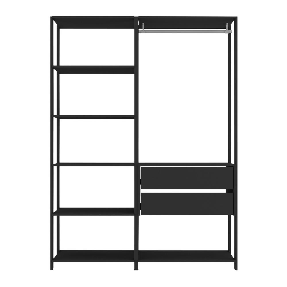 Armário Multiuso de Lavanderia Modulado 135cm 2 Peças Multimóveis MP5058 Preto