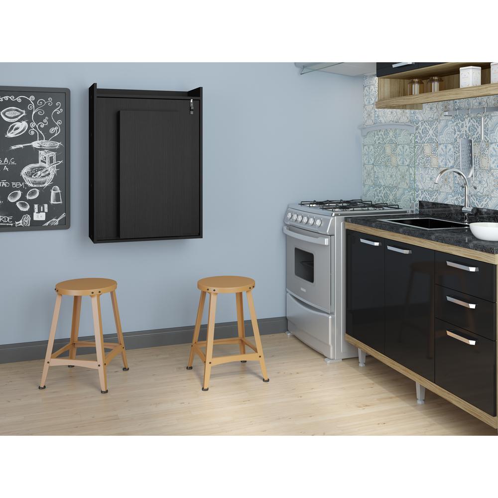 Armário com Mesa Dobrável de Parede - Multimóveis Preto