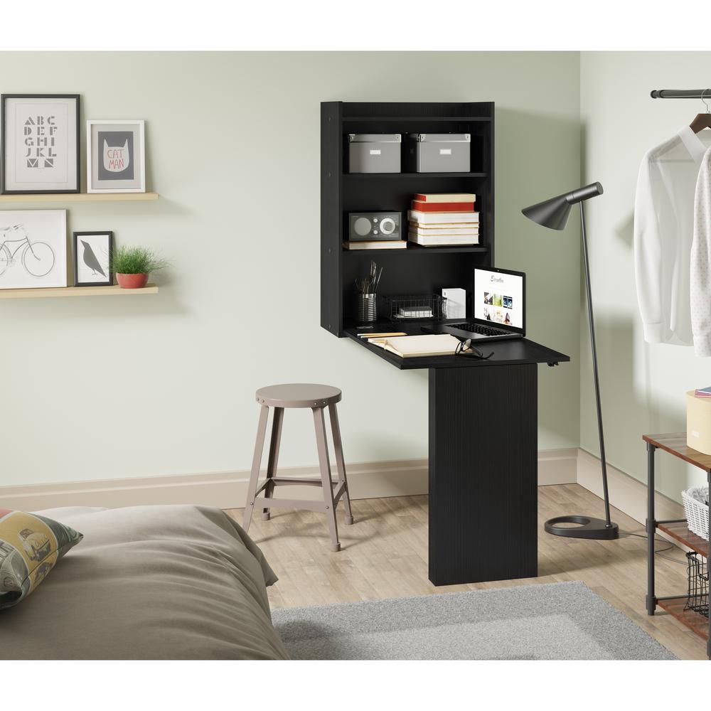 Armário com Mesa Dobrável de Parede - Multimóveis Preto