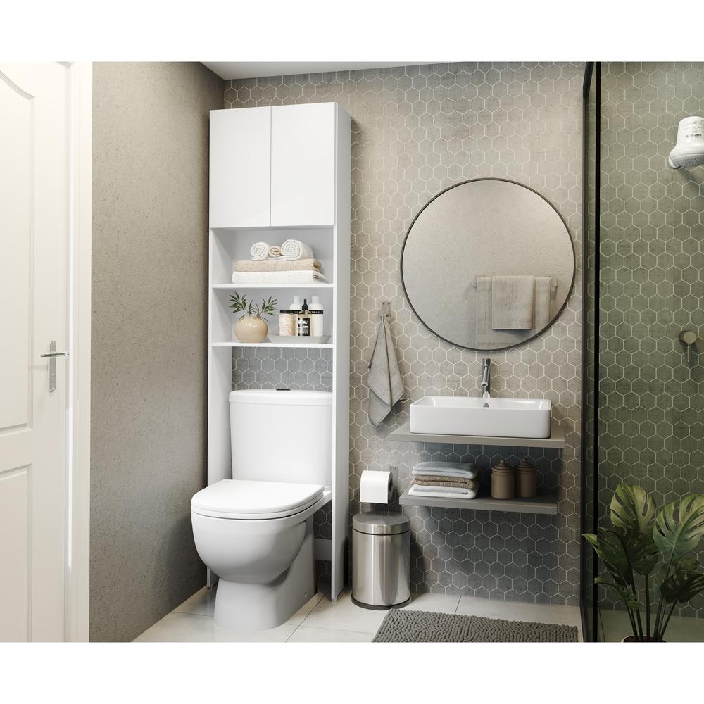 Armário de Banheiro para Vaso Sanitário com 2 portas Multimóveis Branco