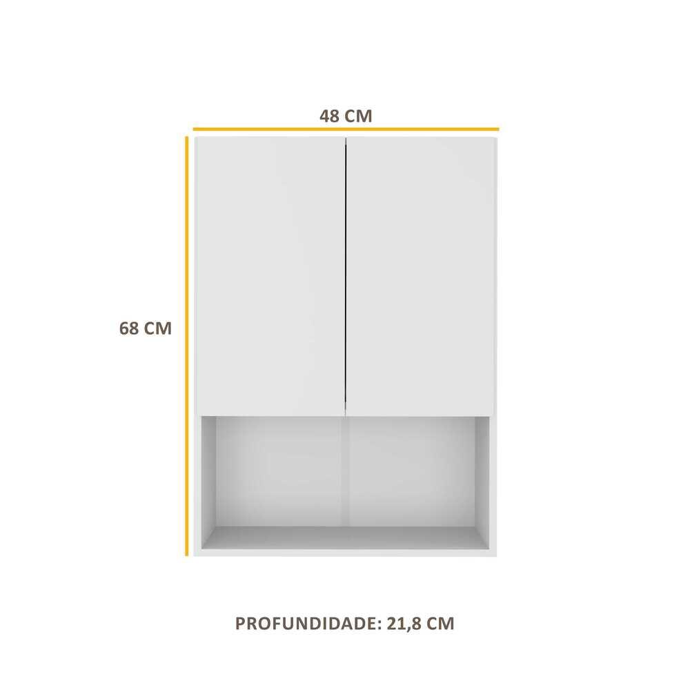 Armário de Banheiro/Lavanderia com 02 Portas Multimóveis Branco
