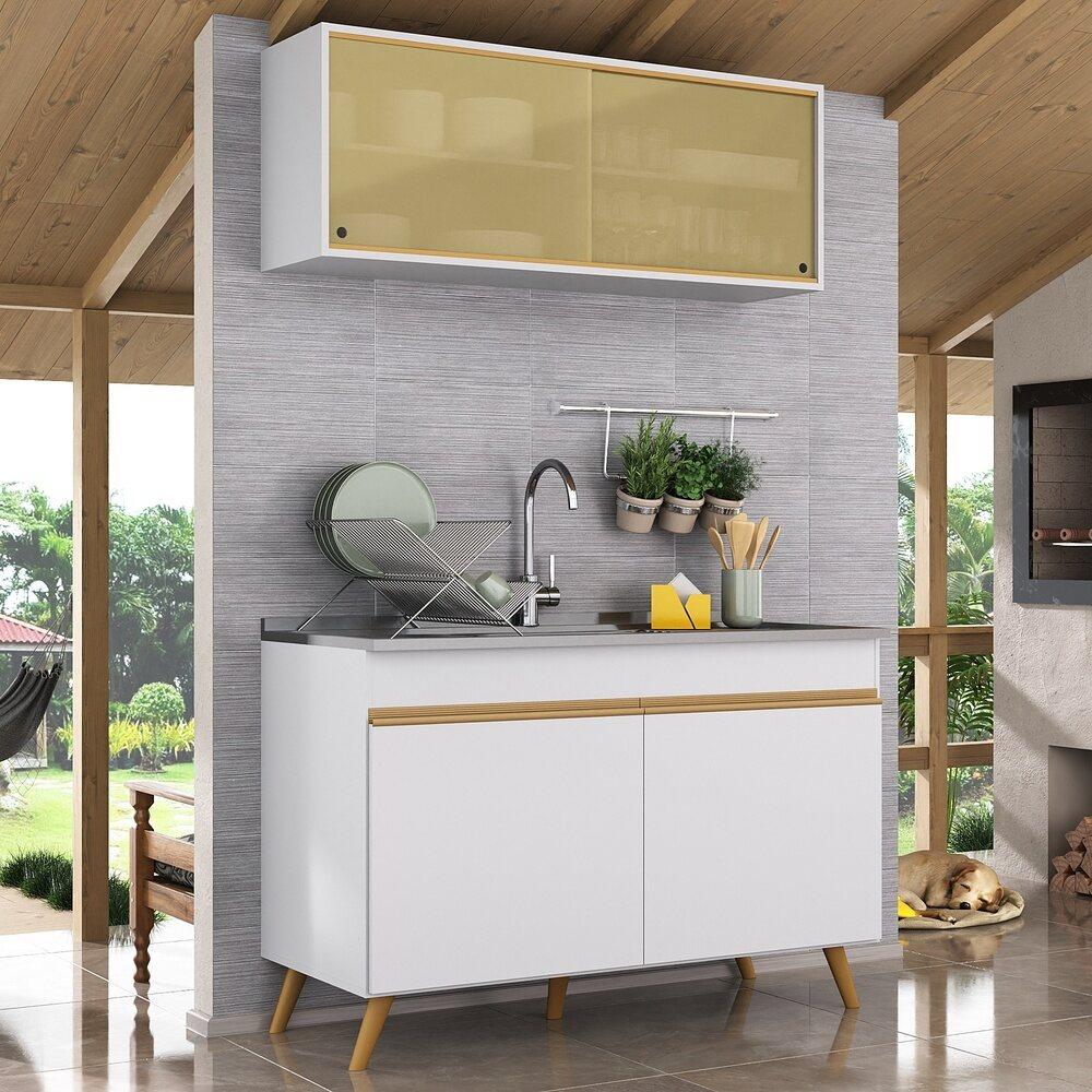 Armário de Compacta 2 peças  Veneza Multimóveis MP2140.156 Branco