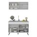 Armário de Compacta 2 peças  Veneza Multimóveis MP2140.964 Branco/Preto