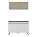 Armário de Compacta 2 peças  Veneza Multimóveis MP2140.964 Branco/Preto