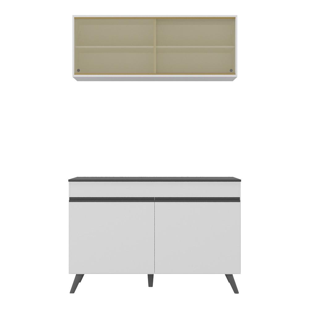 Armário de Compacta 2 peças  Veneza Multimóveis MP2140.964 Branco/Preto