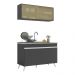 Armário de Compacta 2 peças Veneza Multimóveis MP2140.898 Preto/Branco