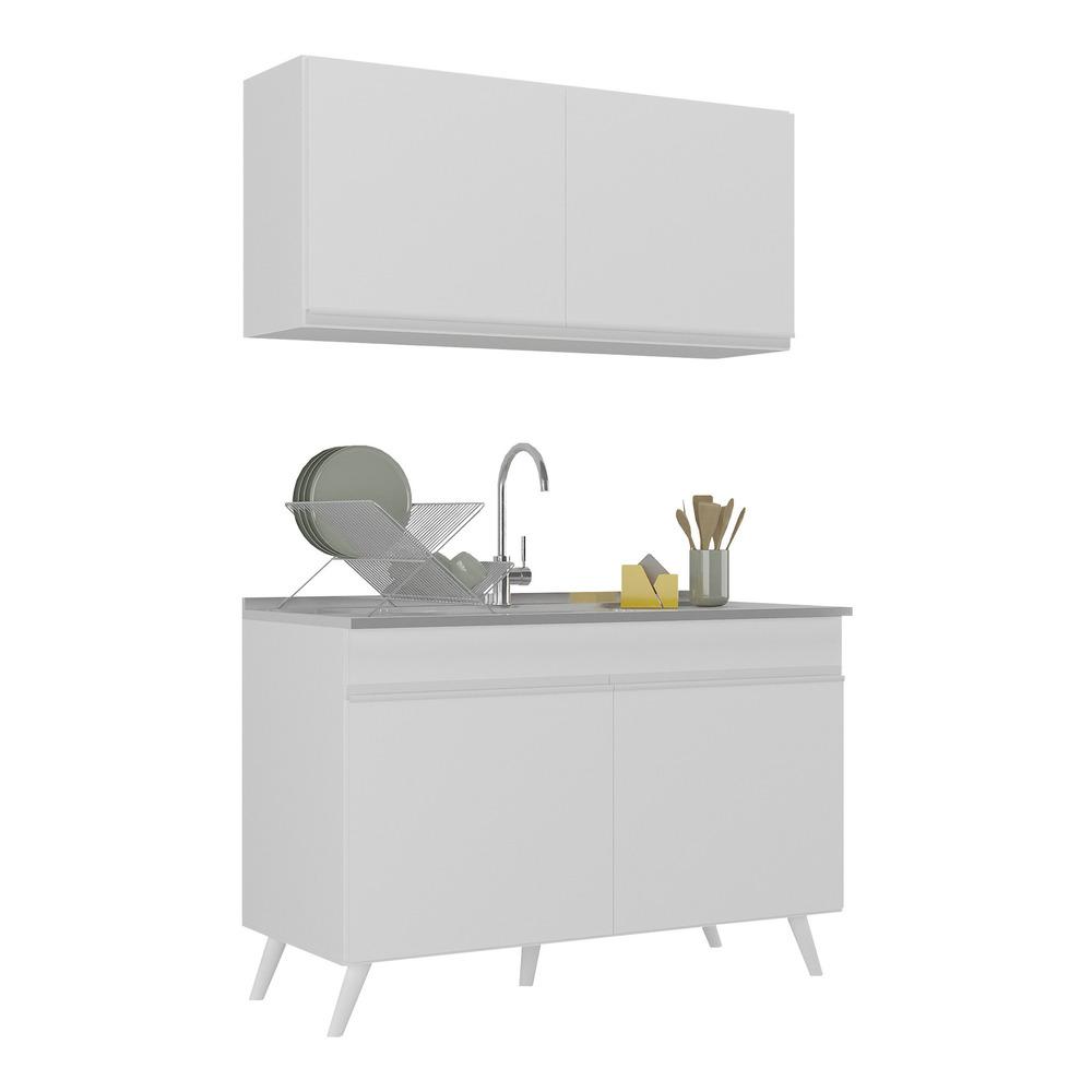Armário de Compacta 2 peças Veneza Multimóveis MP2141.891 Branco