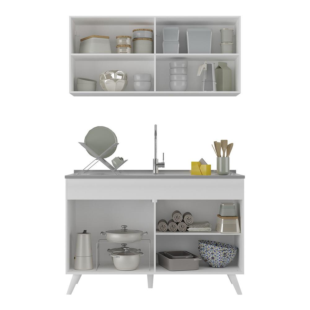 Armário de Compacta 2 peças Veneza Multimóveis MP2141.891 Branco