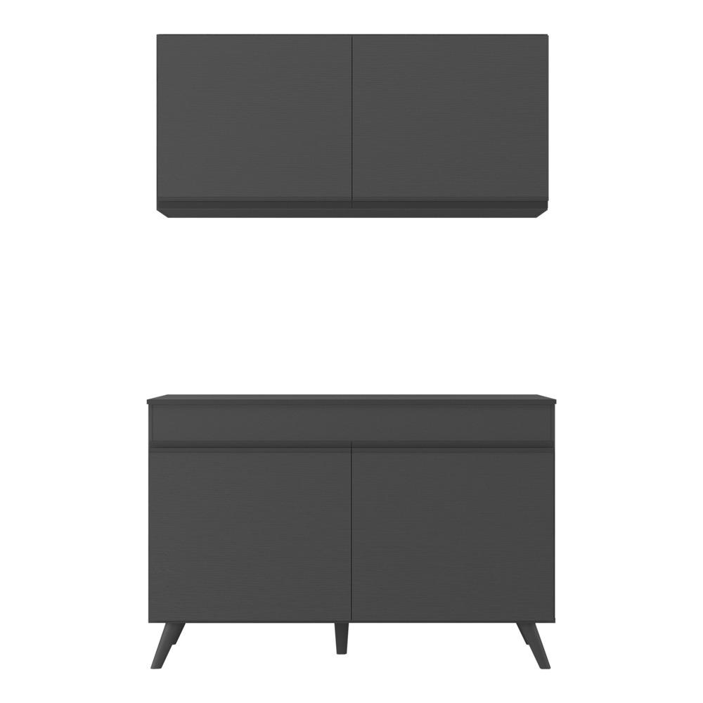 Armário de Compacta 2 peças Veneza Multimóveis MP2141.895 Preto