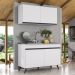 Armário de Compacta 2 peças Veneza Multimóveis MP2141.964 Branco/Preto