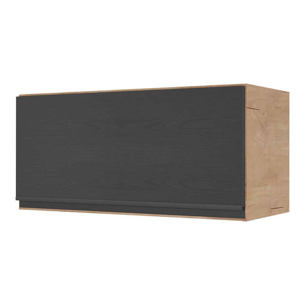 Armário de Cozinha Aéreo 1 Porta Basculante 70cm Lisboa Multimóveis MP2125 Rustic/Preto