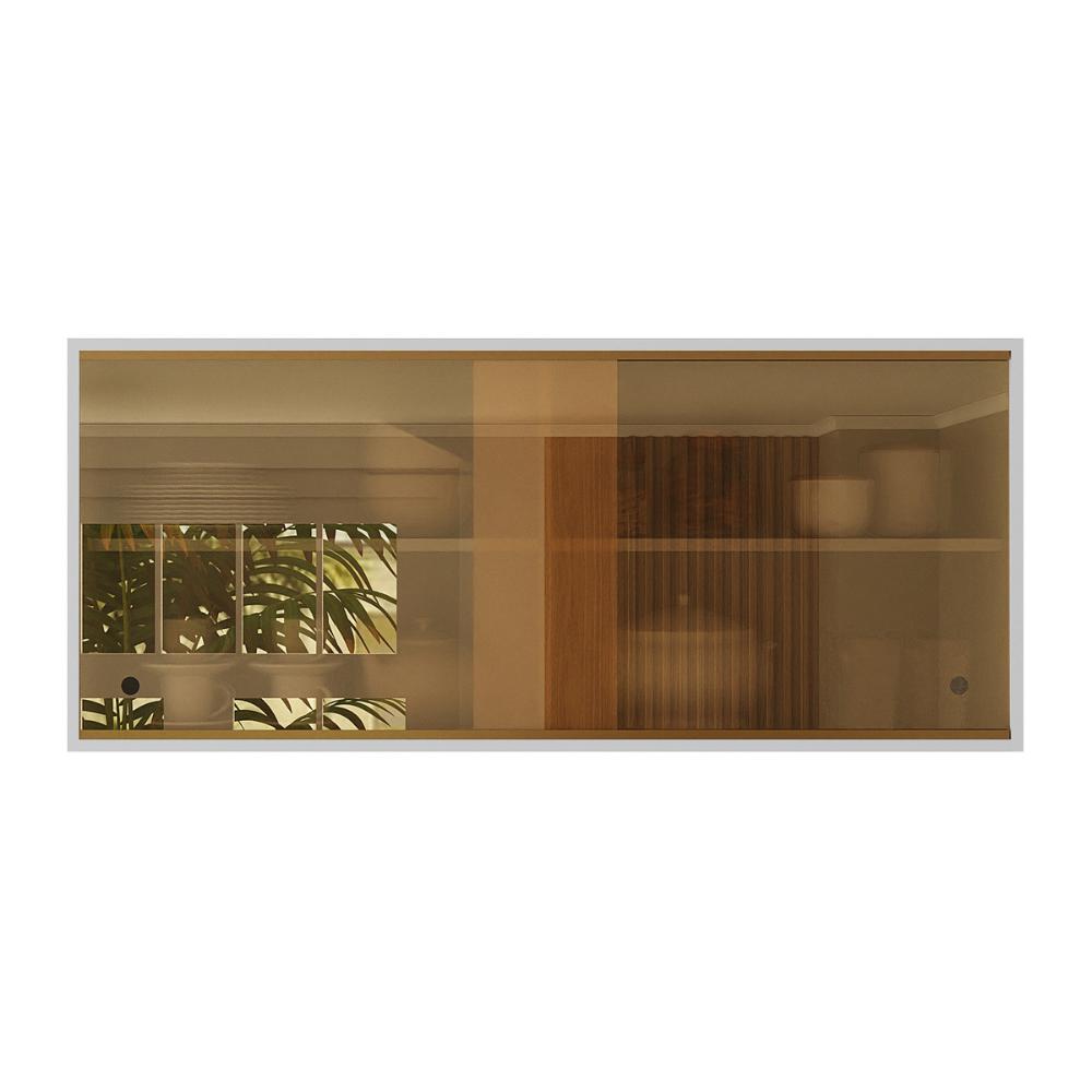 Armário de Cozinha Aéreo 105cm 2 Portas de Correr em Vidro Xangai Multimóveis MP2247 Branco