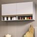 Armário de Cozinha Aéreo 105cm 2 Portas e Nichos Veneza Multimóveis MP2259 Branco/Dourado