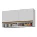 Armário de Cozinha Aéreo 105cm 2 Portas e Nichos Veneza Multimóveis MP2259 Branco/Dourado