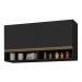 Armário de Cozinha Aéreo 105cm 2 Portas e Nichos Veneza Multimóveis MP2259 Preto/Dourado