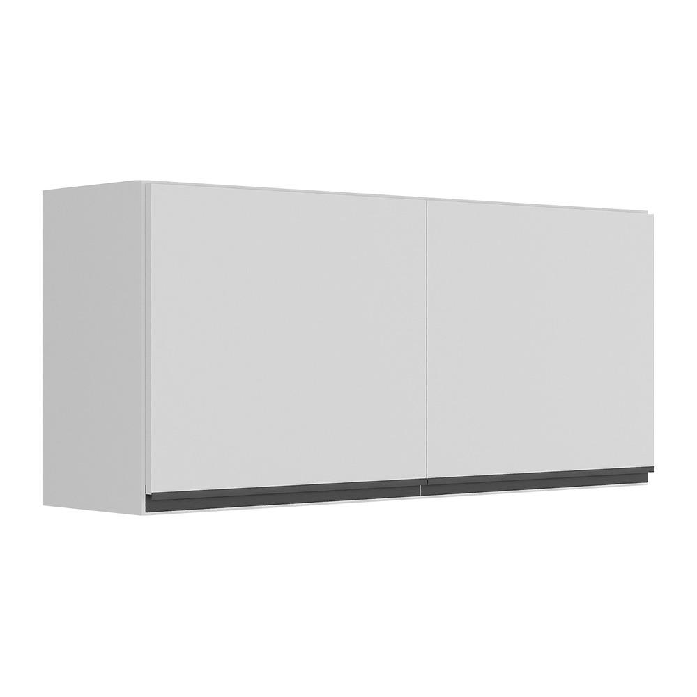 Armário de Cozinha Aéreo 120cm 2 Portas Veneza Multimóveis V3682 Branco/Preto